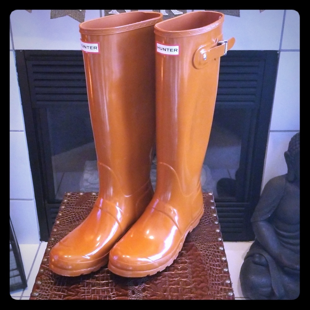 Original Tall Orange Gloss Hunter Boots